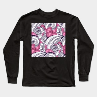 Paisley Print with Vintage Floral Motifs Long Sleeve T-Shirt